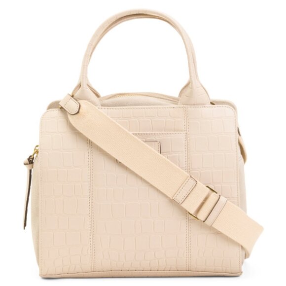 LUCKY BRAND Leather Kloe Faux Croc Satchel